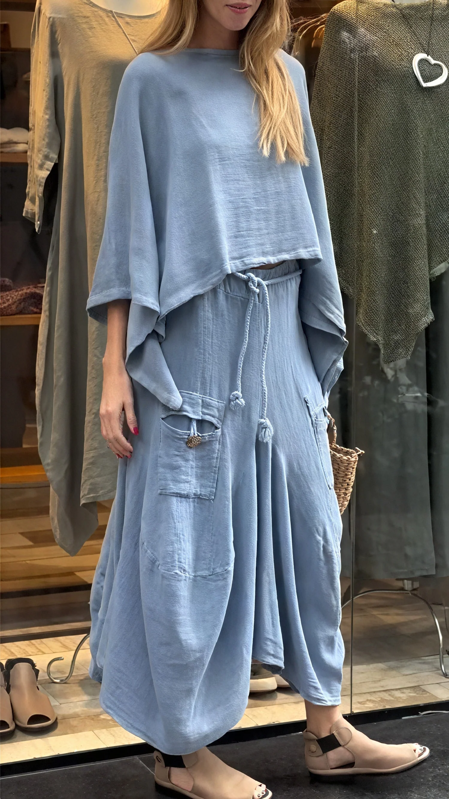 Ensemble 2 pièces femme ample – Haut large et pantalon fluide avec poches - Image 2