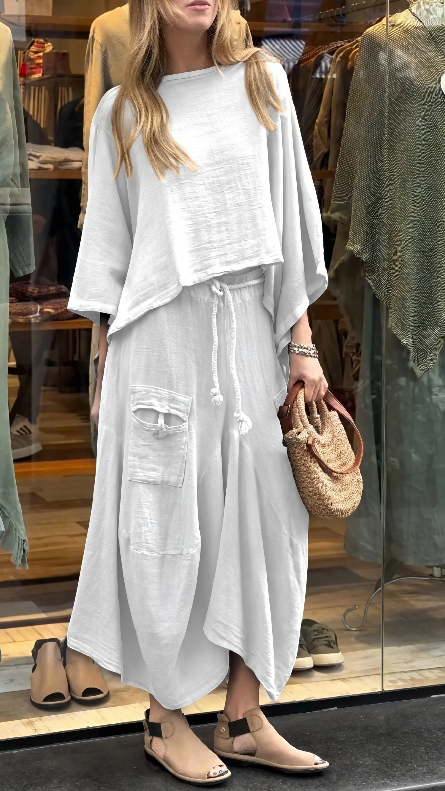 Ensemble 2 pièces femme ample – Haut large et pantalon fluide avec poches - Image 7