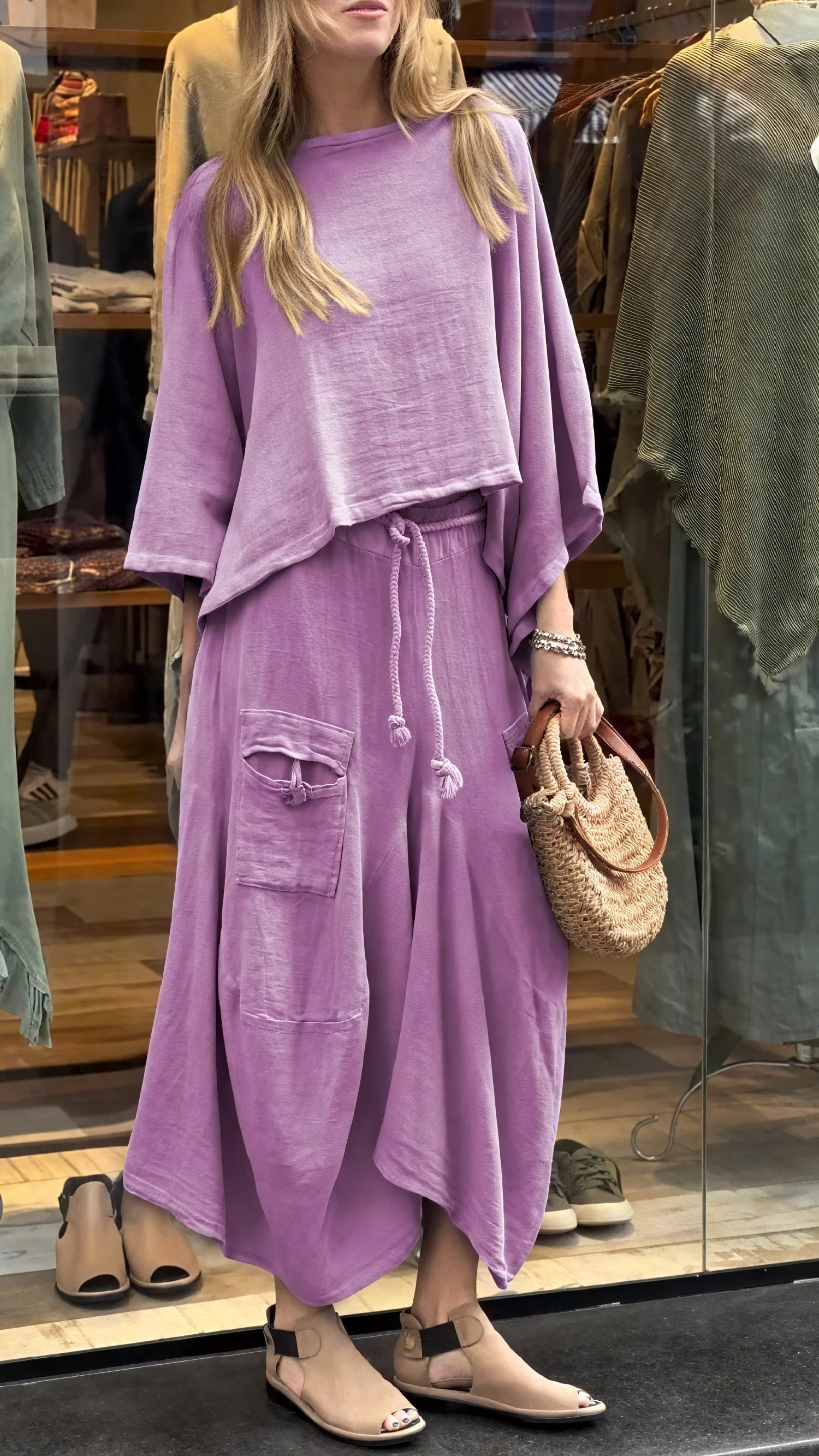 Ensemble 2 pièces femme ample – Haut large et pantalon fluide avec poches - Image 8