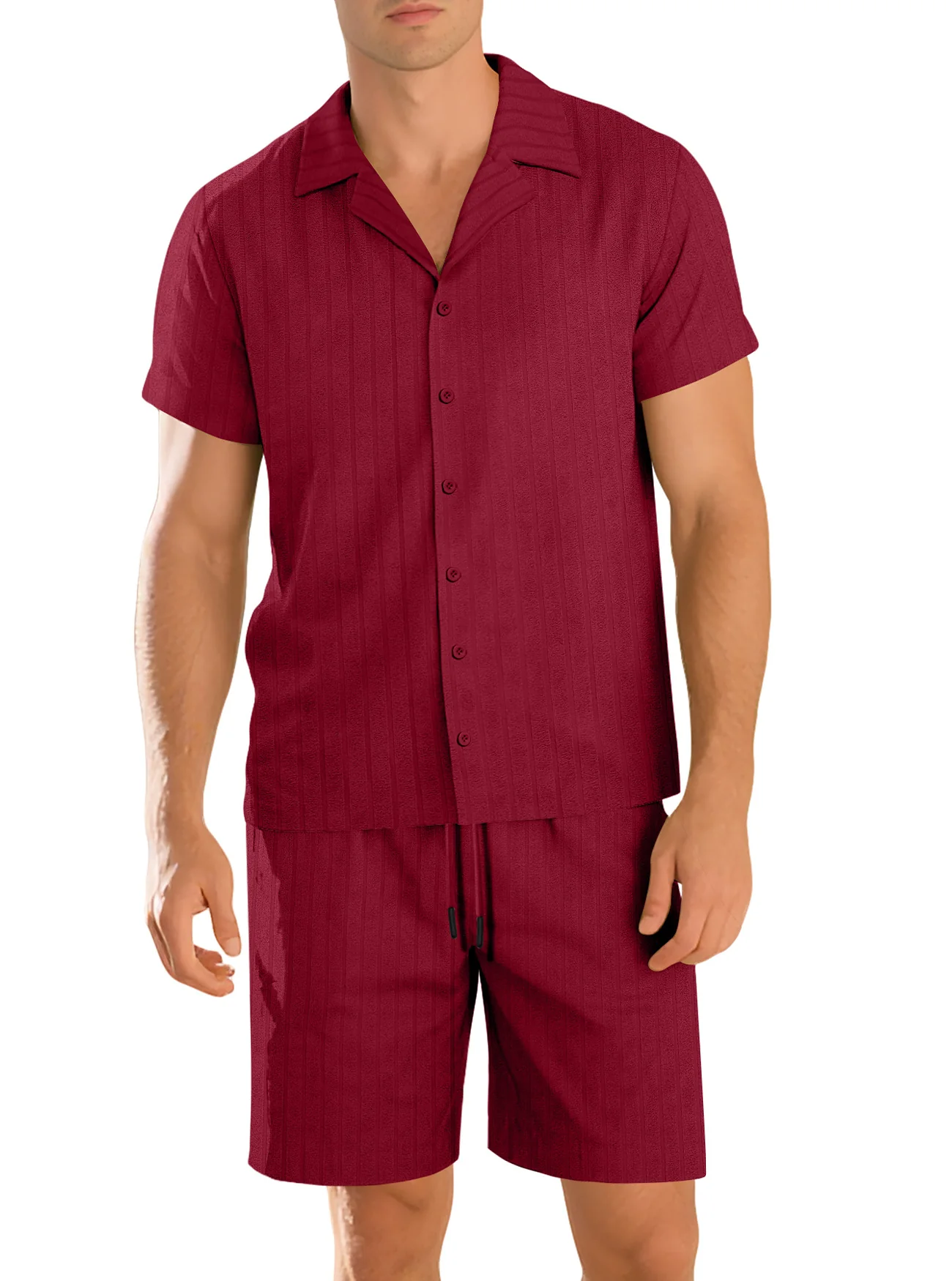 Ensemble chemise et pantalon décontracté pour homme – Manche courte tenue quotidienne durable - Image 6