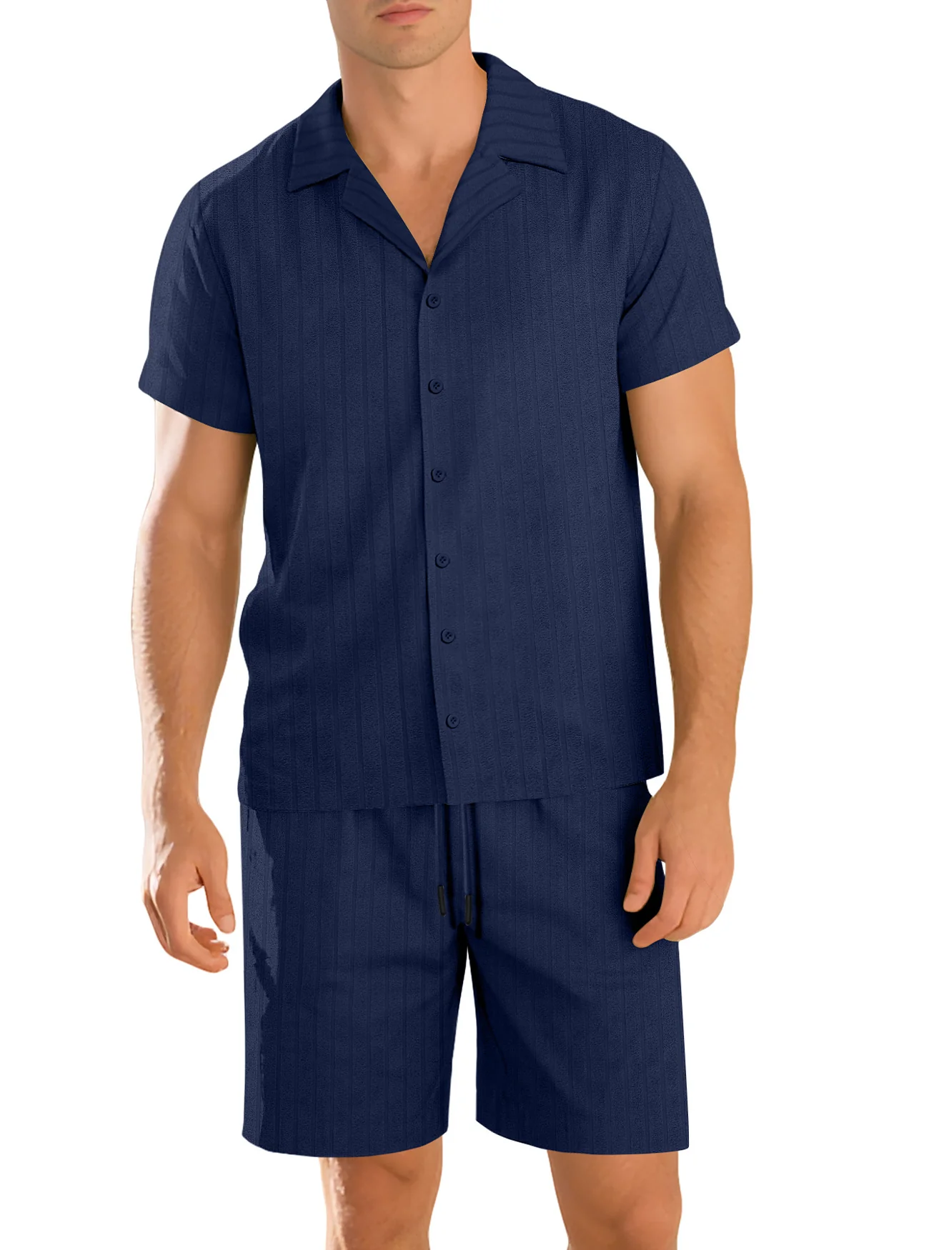 Ensemble chemise et pantalon décontracté pour homme – Manche courte tenue quotidienne durable - Image 8