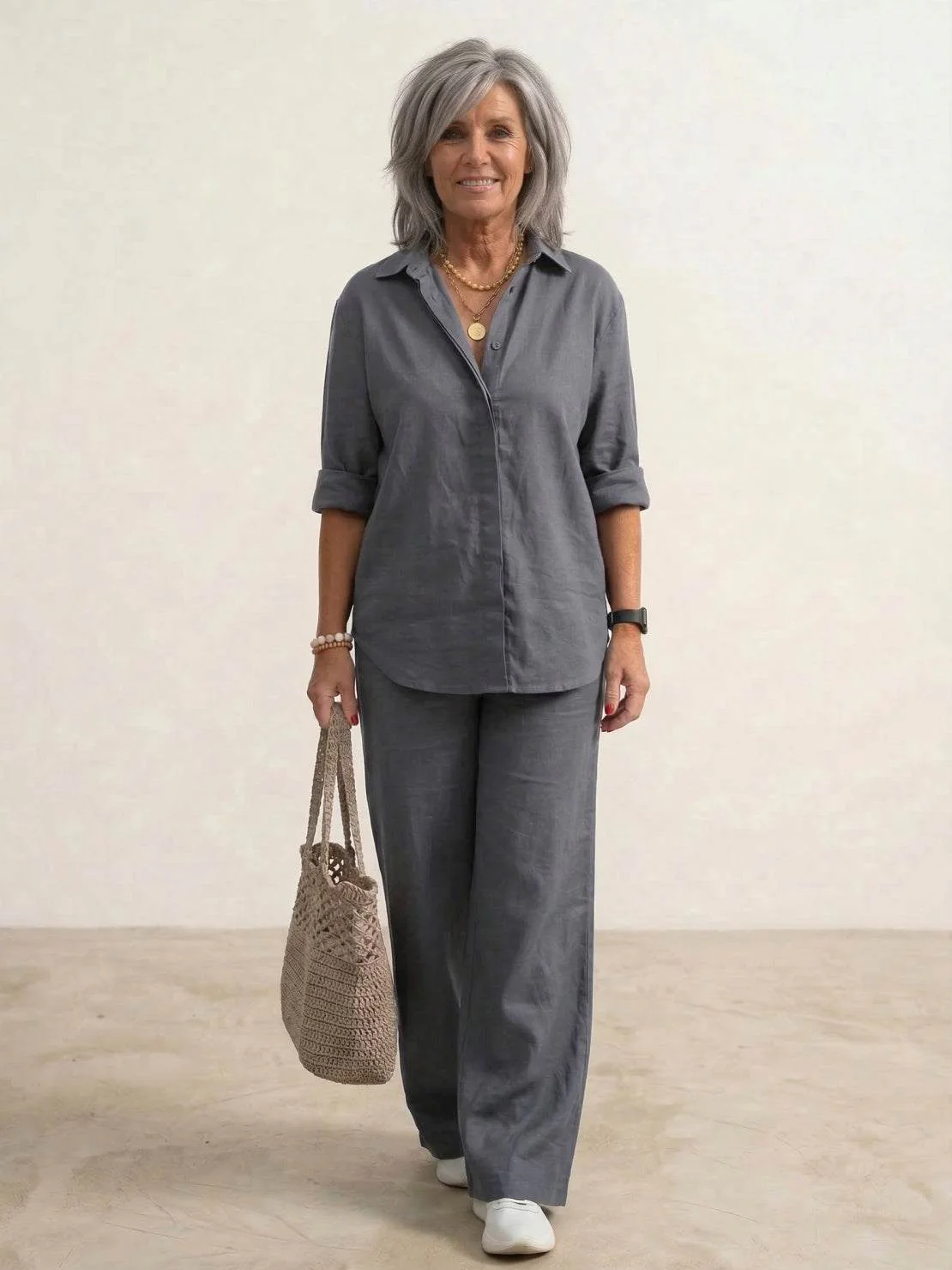 Ensemble chemise et pantalon large femme – Chic et fluide - Image 42