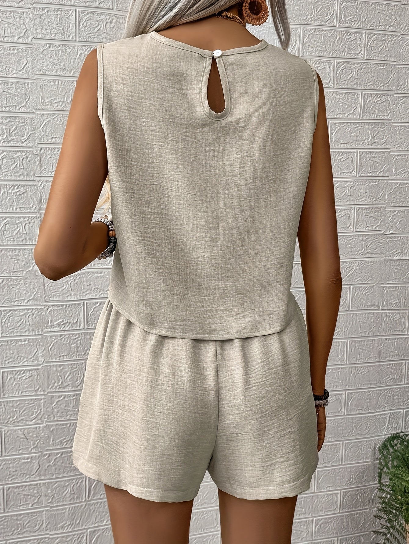 Ensemble d’Été Femme Deux Pièces – Haut Court Sans Manches et Short Large - Image 2