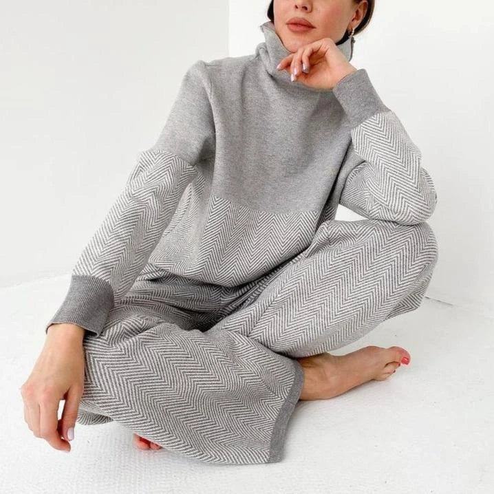 Ensemble de Détente Hivernal Deux Pièces pour Femme – Tenue Chaude et Confortable à la Maison