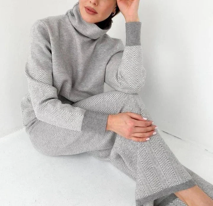 Ensemble de Détente Hivernal Deux Pièces pour Femme – Tenue Chaude et Confortable à la Maison - Image 2