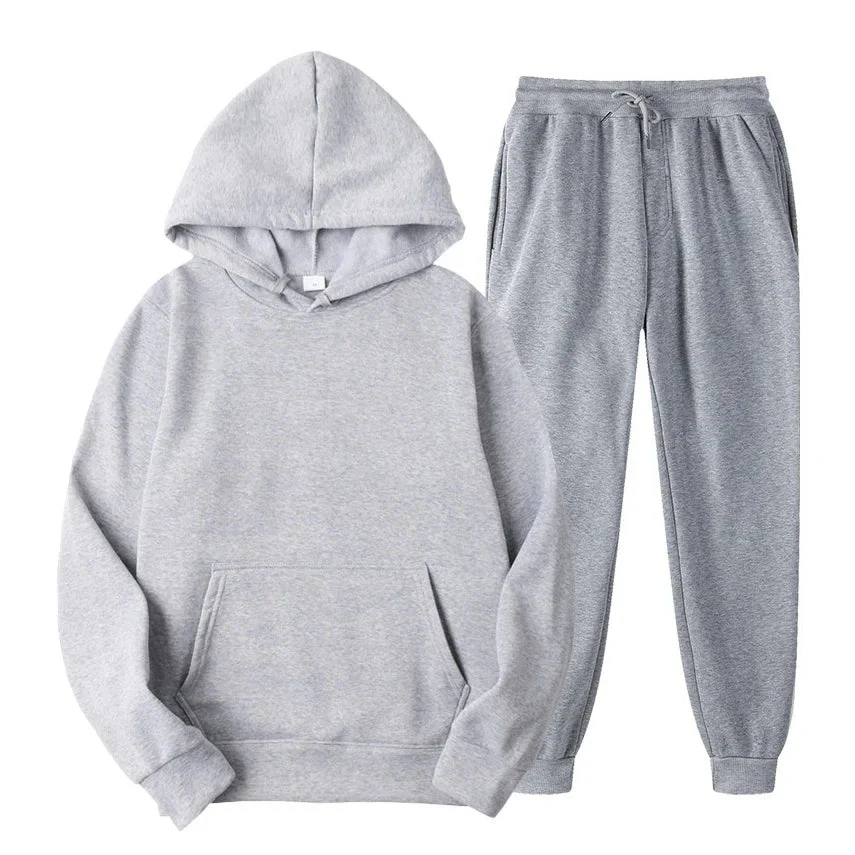 Ensemble de jogging décontracté élégant pour homme – Sweat à capuche avec pantalon assorti - Image 3