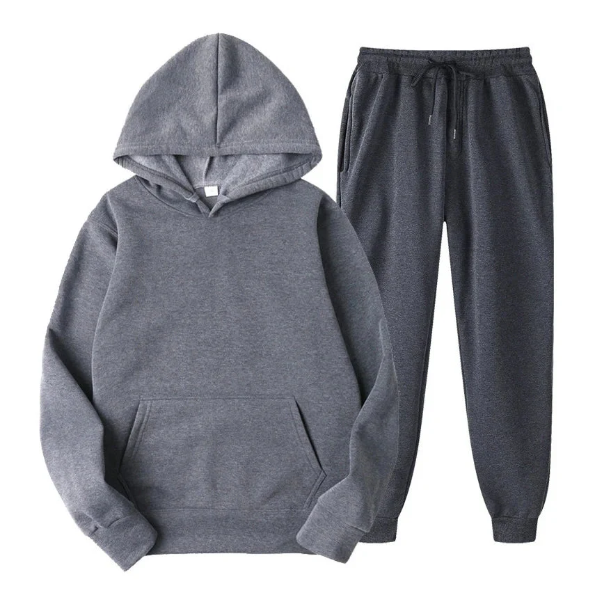 Ensemble de jogging décontracté élégant pour homme – Sweat à capuche avec pantalon assorti - Image 4
