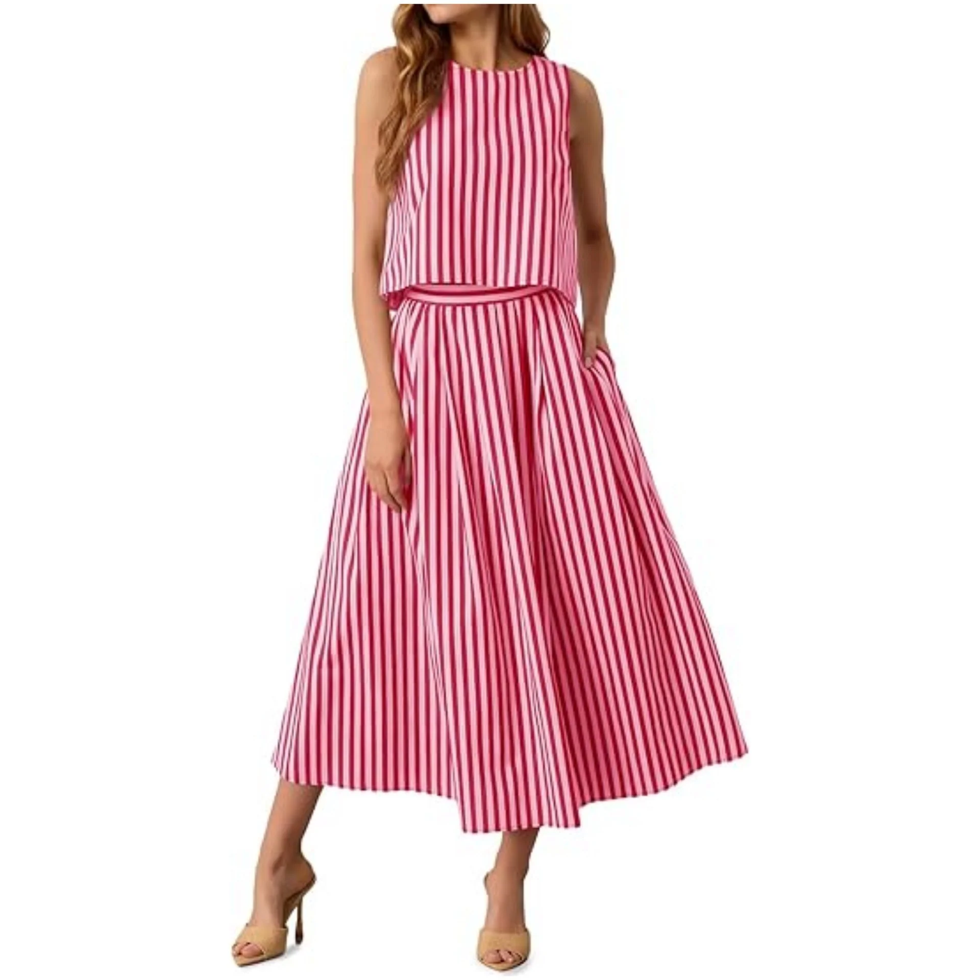 Ensemble Débardeur à Rayures pour Femme – Tenue Deux Pièces Décontractée et Tendance - Image 9
