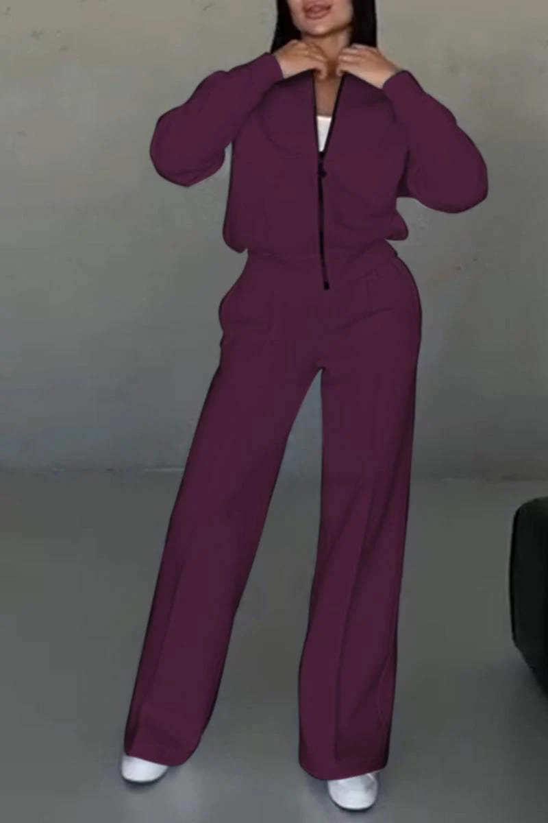 Ensemble Décontracté Deux Pièces Tendance pour Femme – Sweatshirt Oversize zippé et Pantalon de Jogging - Image 9