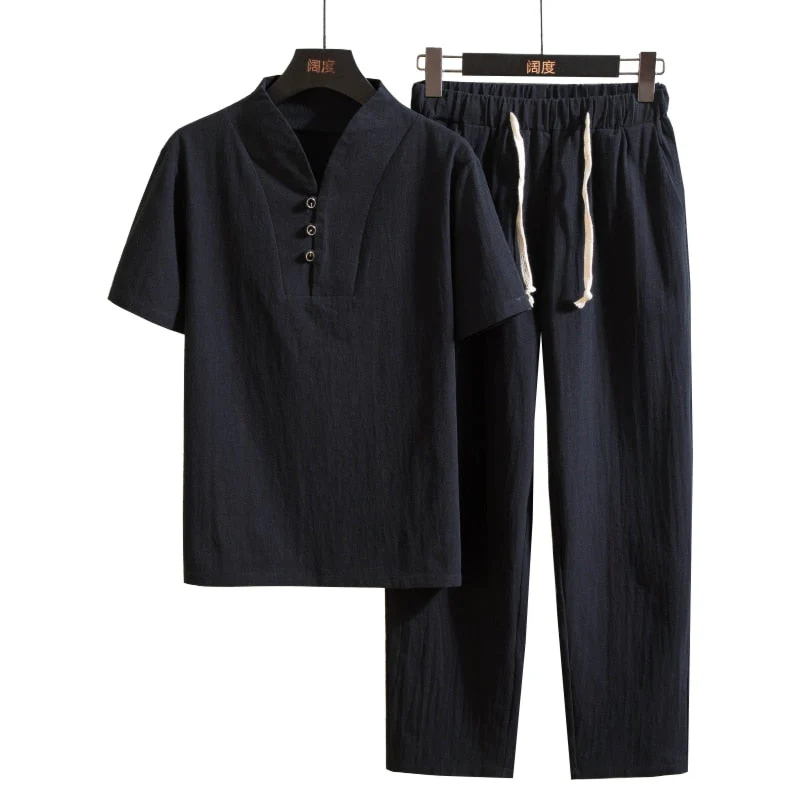 Ensemble Décontracté Homme en Lin – Tenue Deux Pièces Légère d’Été - Image 2