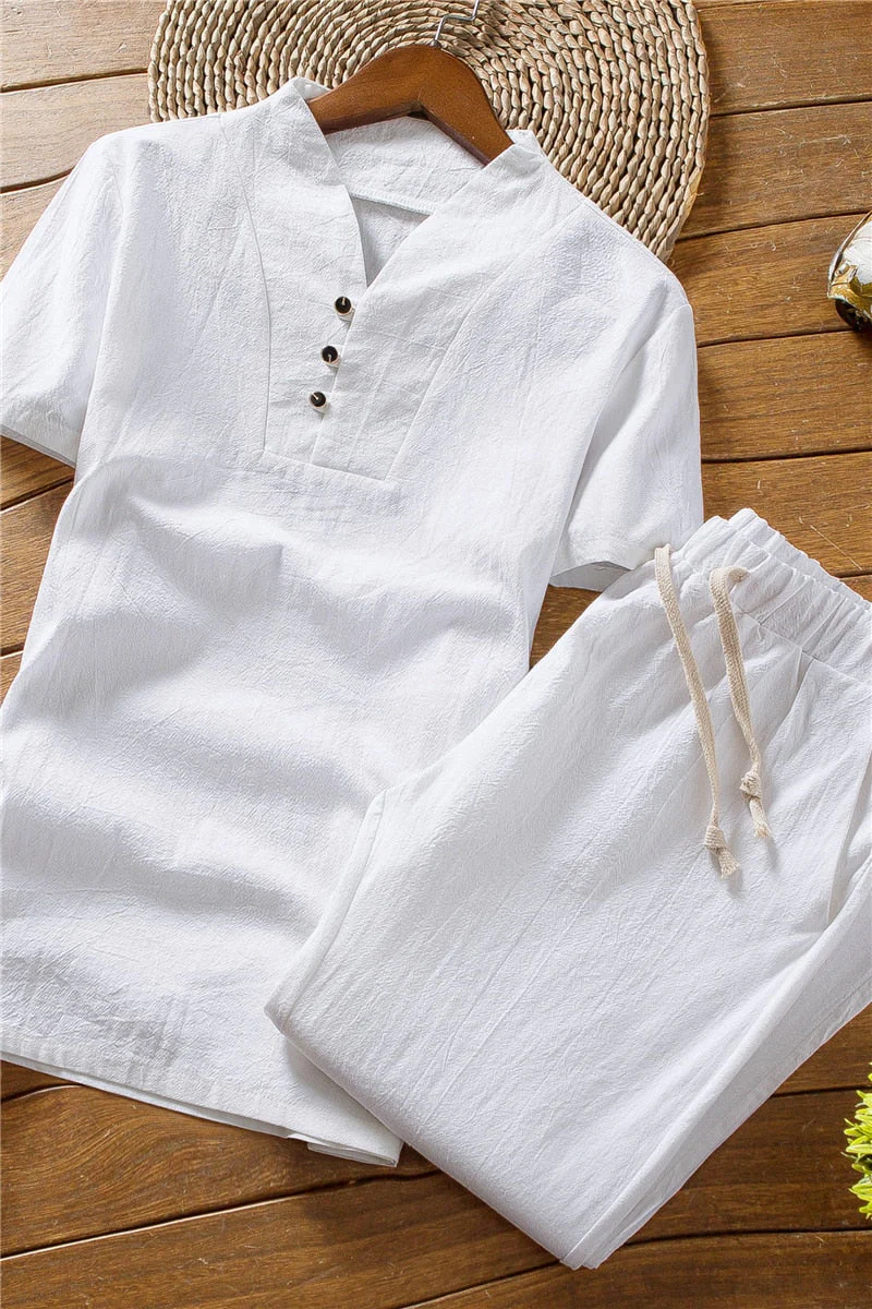 Ensemble Décontracté Homme en Lin – Tenue Deux Pièces Légère d’Été - Image 4