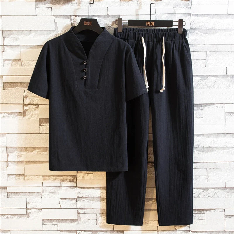 Ensemble Décontracté Homme en Lin – Tenue Deux Pièces Légère d’Été - Image 5