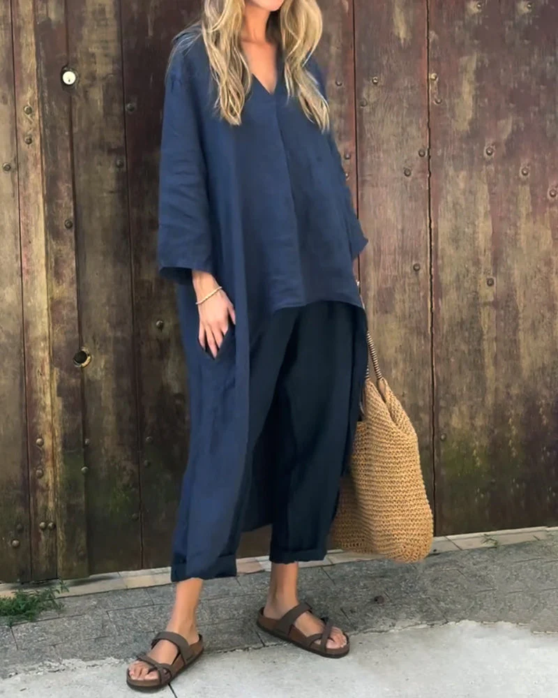 Ensemble Décontracté Tunique et Pantalon Femme – Tenue Légère Été - Image 3