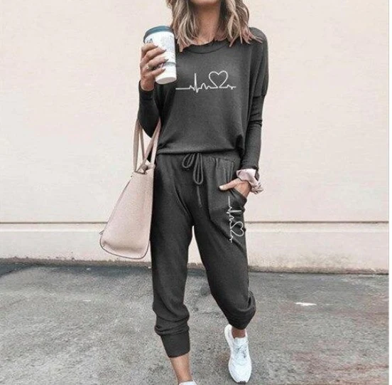 Ensemble Deux Pièces Décontracté Femme à Manches Longues – Haut Pull et Pantalon à Cordon - Image 11