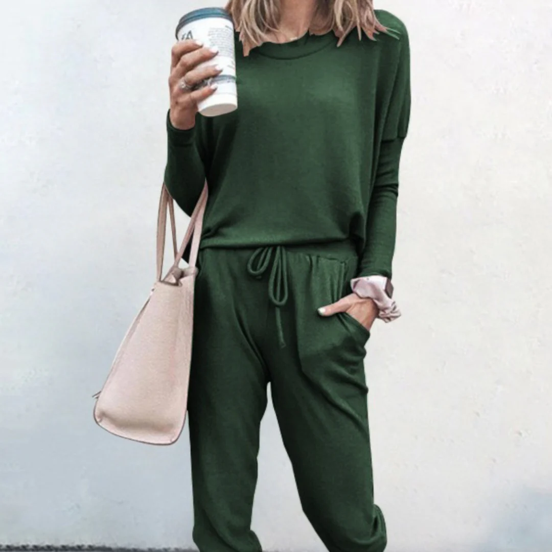 Ensemble Deux Pièces Décontracté Femme à Manches Longues – Haut Pull et Pantalon à Cordon - Image 15