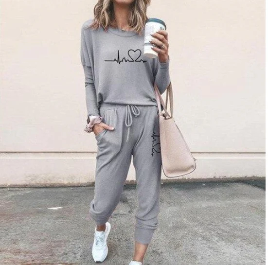 Ensemble Deux Pièces Décontracté Femme à Manches Longues – Haut Pull et Pantalon à Cordon - Image 5