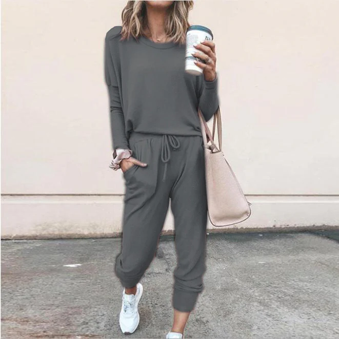 Ensemble Deux Pièces Décontracté Femme à Manches Longues – Haut Pull et Pantalon à Cordon - Image 6