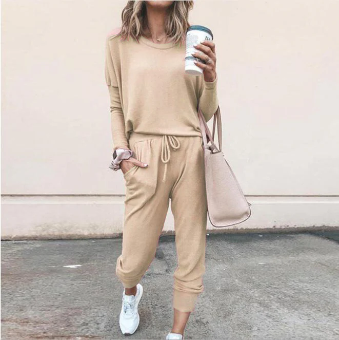Ensemble Deux Pièces Décontracté Femme à Manches Longues – Haut Pull et Pantalon à Cordon - Image 7