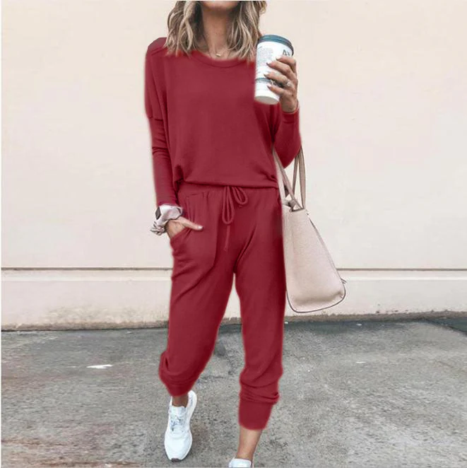 Ensemble Deux Pièces Décontracté Femme à Manches Longues – Haut Pull et Pantalon à Cordon - Image 8