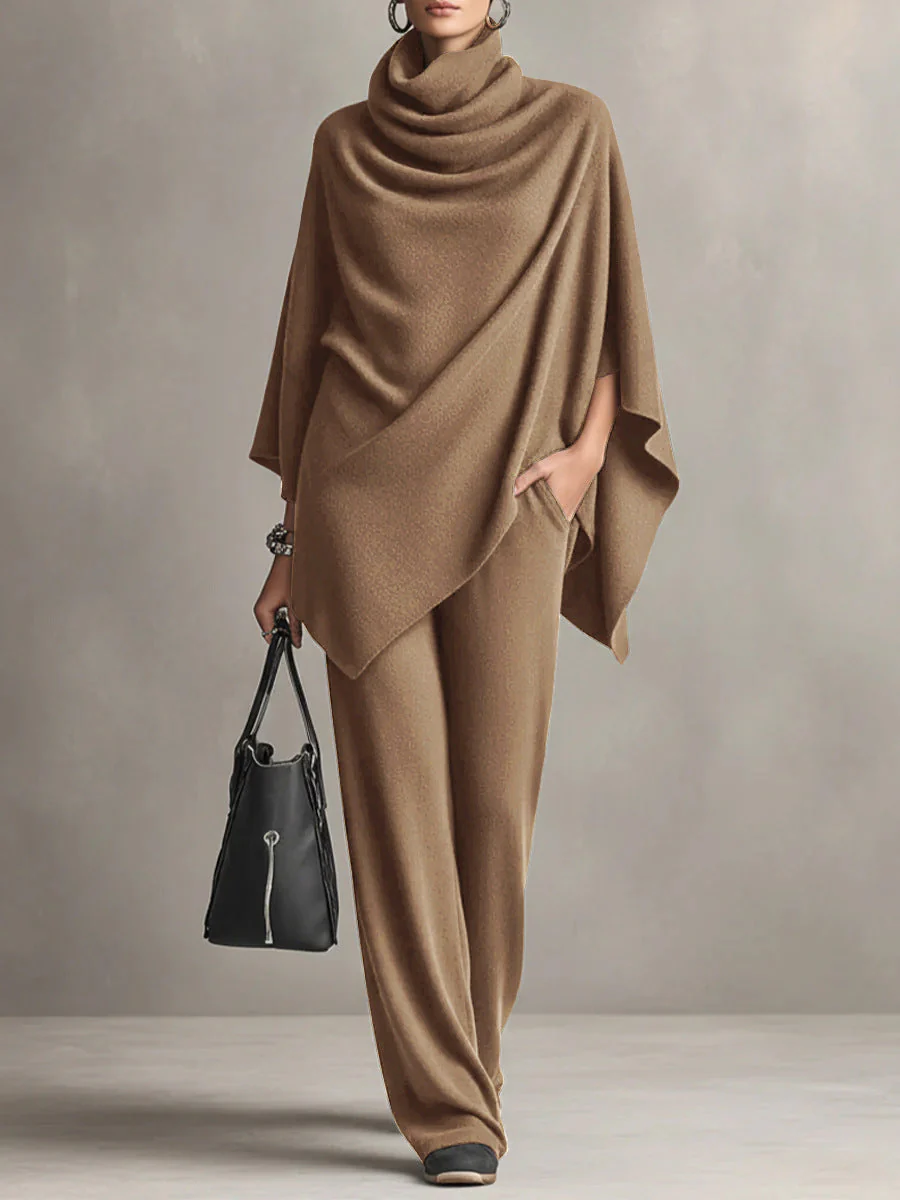 Ensemble Deux Pièces Drapé Élégant Femme – Tenue Coordonnée Stylée - Image 2