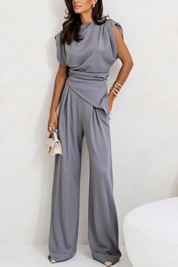 Ensemble deux pièces drapé pour femme – Allure élégante et raffinée, style idéal pour les fêtes