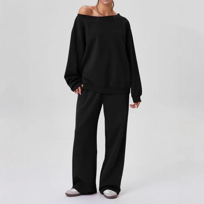 Ensemble Deux Pièces Femme Décontracté – Style Sport Chic Épaules Dénudées - Image 7