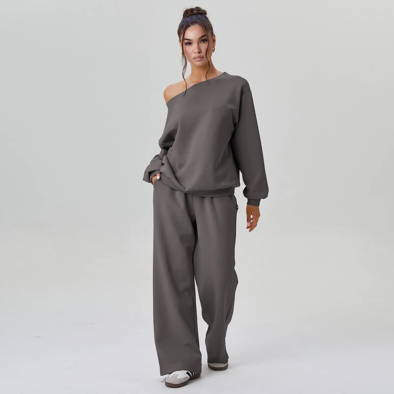 Ensemble Deux Pièces Femme Décontracté – Style Sport Chic Épaules Dénudées - Image 9