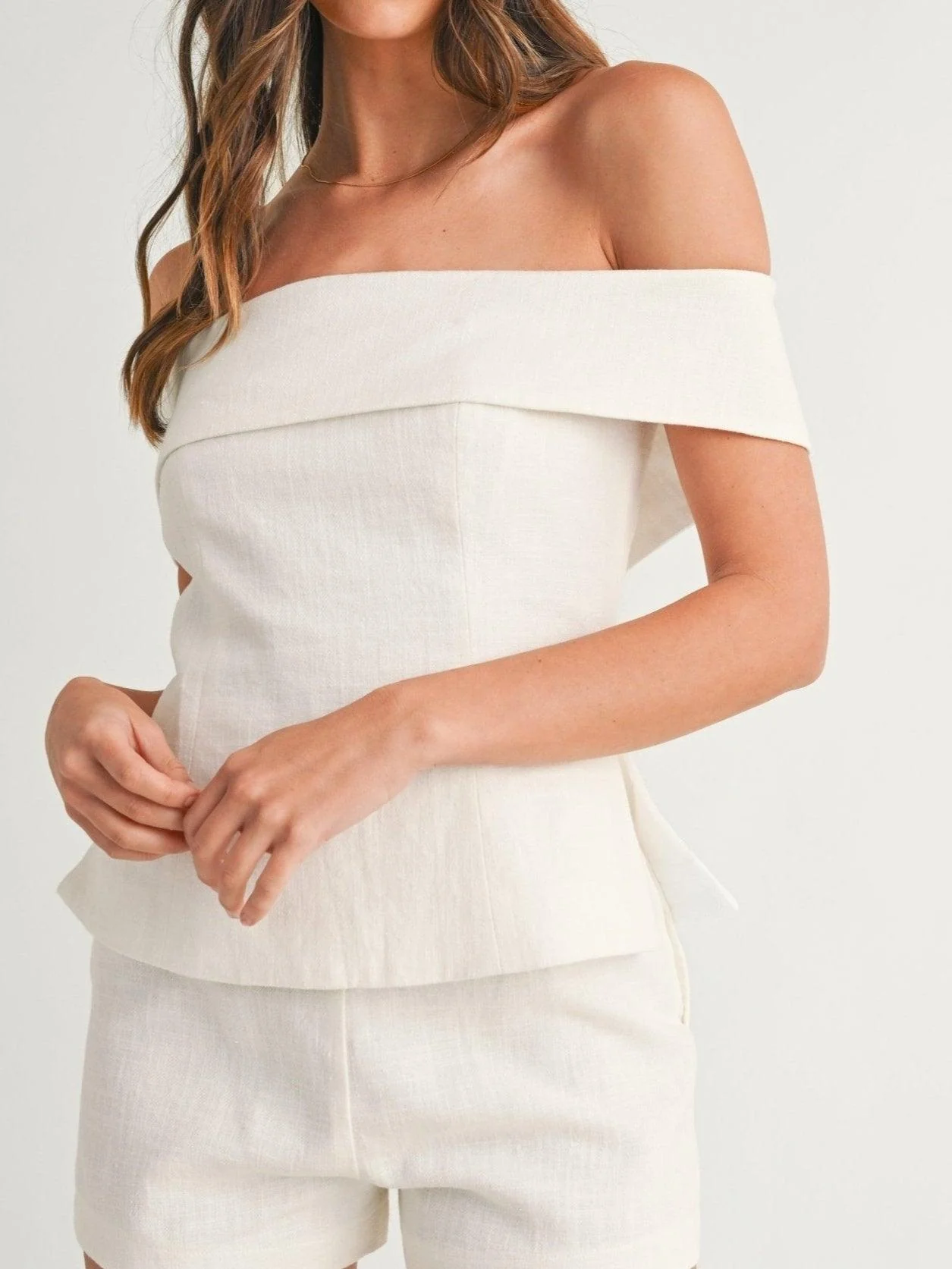 Ensemble Deux-Pièces Femme en Coton-Lin Blanc – Tenue Élégante et Légère - Image 10