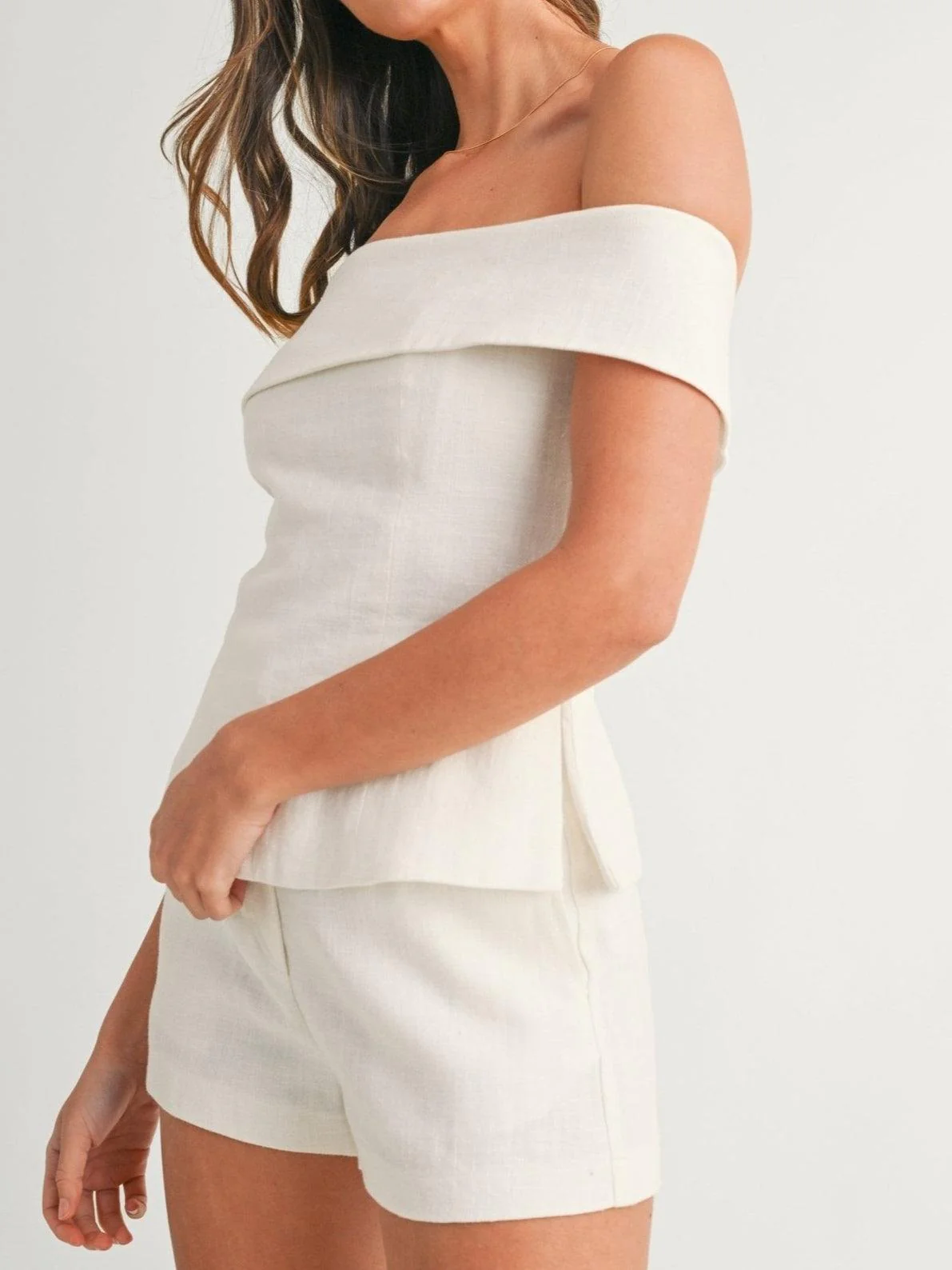 Ensemble Deux-Pièces Femme en Coton-Lin Blanc – Tenue Élégante et Légère - Image 11