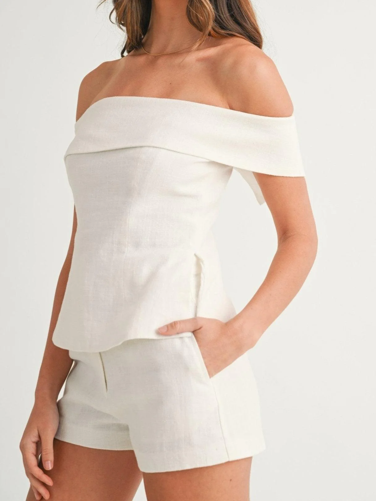 Ensemble Deux-Pièces Femme en Coton-Lin Blanc – Tenue Élégante et Légère - Image 12