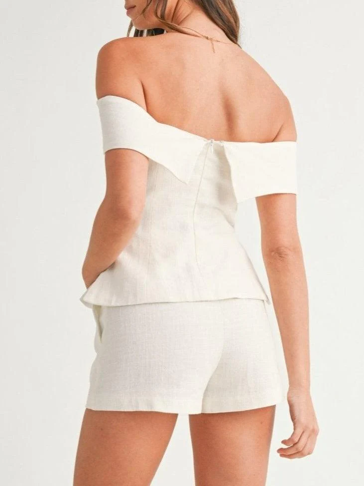 Ensemble Deux-Pièces Femme en Coton-Lin Blanc – Tenue Élégante et Légère - Image 13