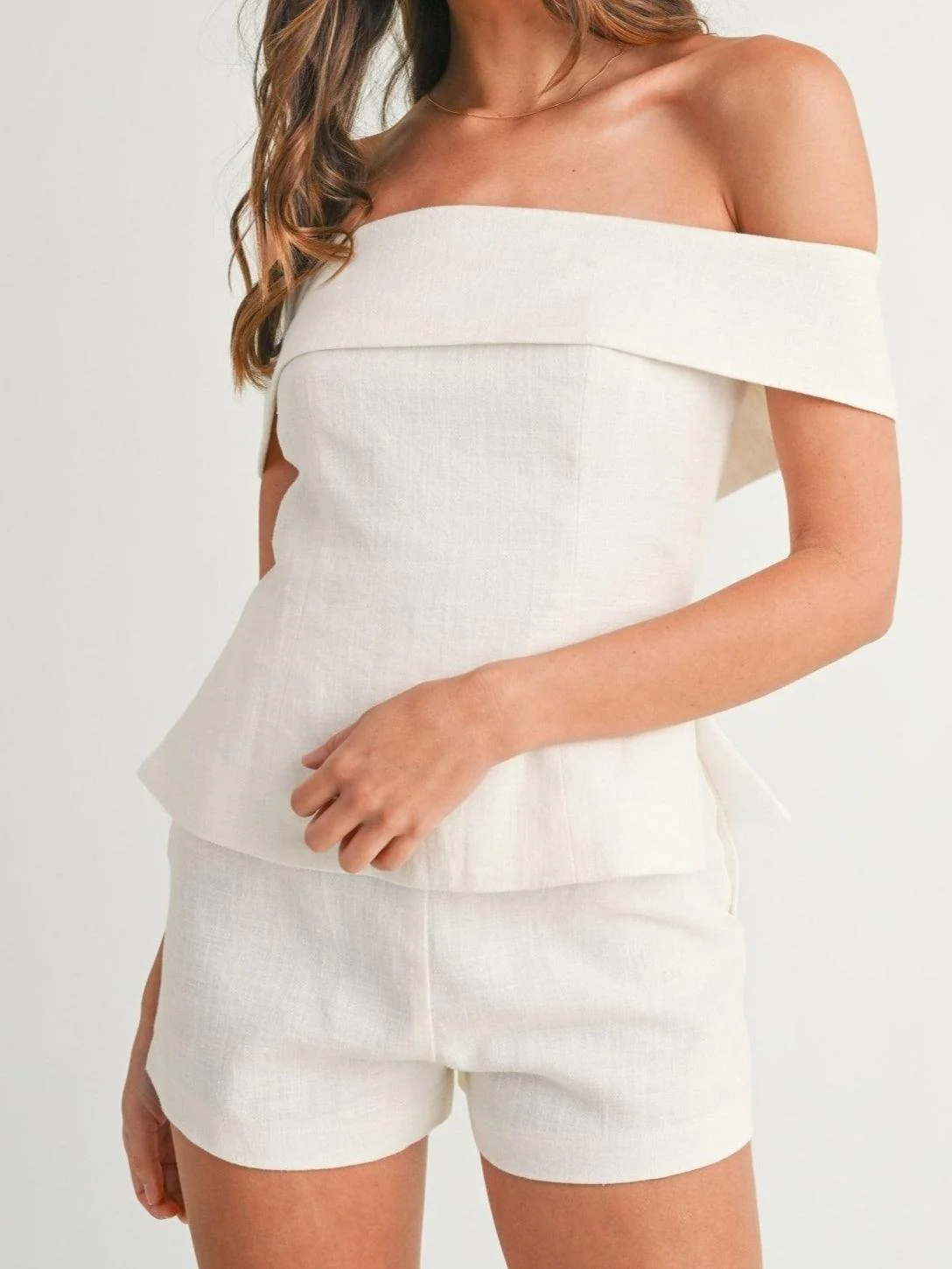 Ensemble Deux-Pièces Femme en Coton-Lin Blanc – Tenue Élégante et Légère - Image 8