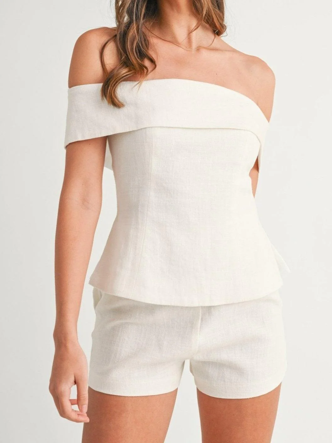 Ensemble Deux-Pièces Femme en Coton-Lin Blanc – Tenue Élégante et Légère - Image 9