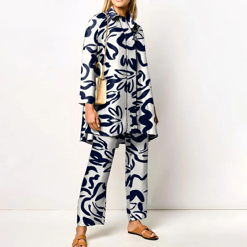 Ensemble deux pièces vintage élégant pour femme – Blouse et pantalon à la mode - Image 10