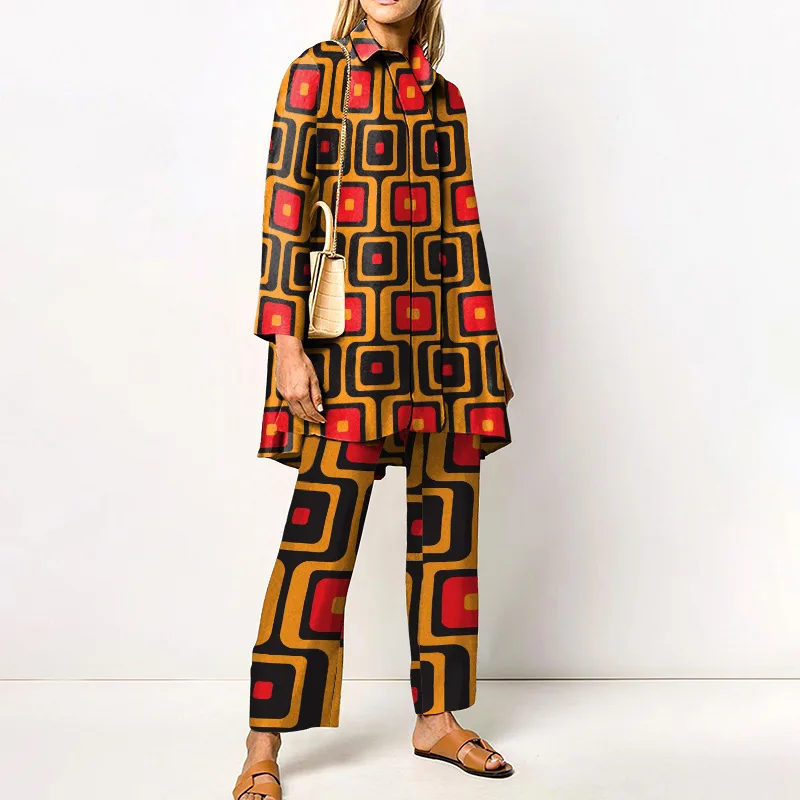 Ensemble deux pièces vintage élégant pour femme – Blouse et pantalon à la mode - Image 8