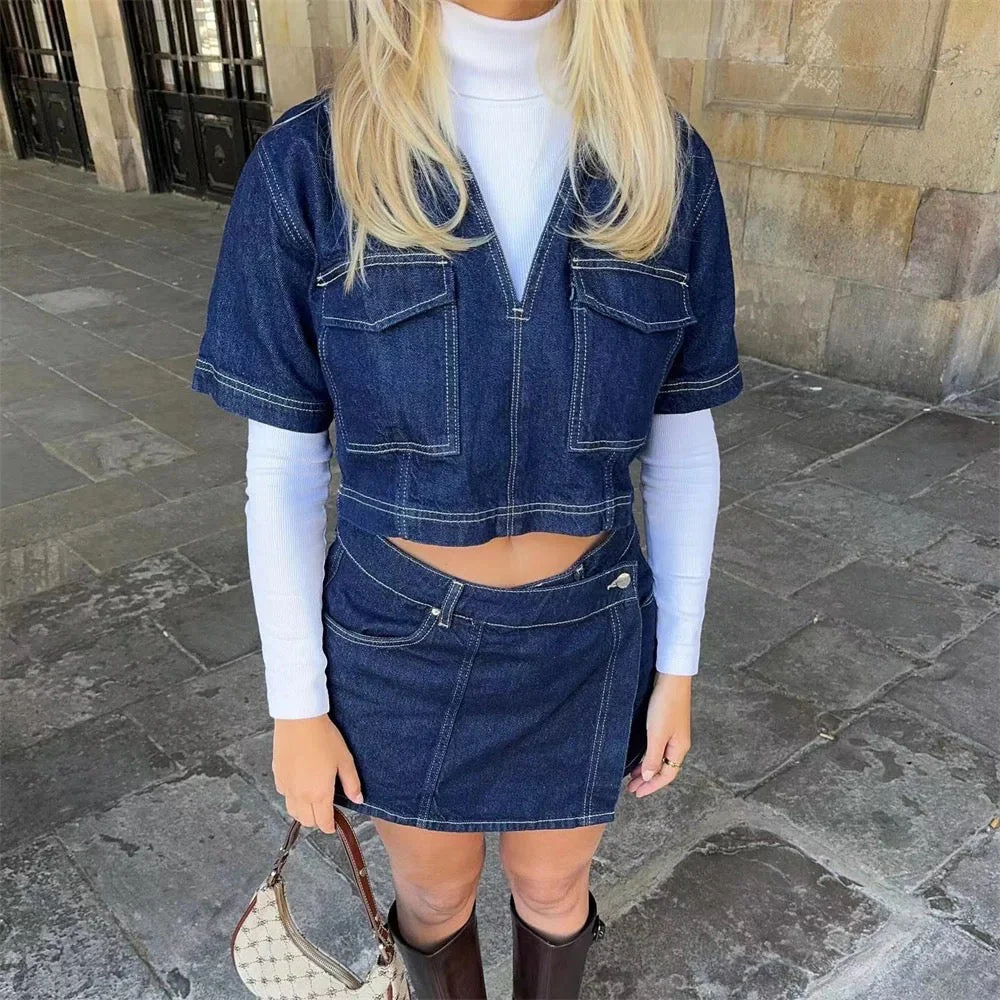 Ensemble en Jean Femme Haut avec Jupe-Short - Image 6