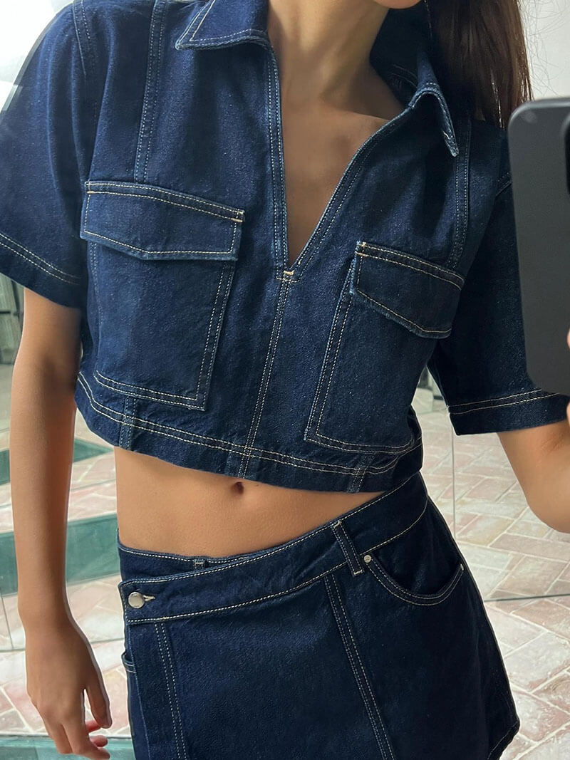 Ensemble en Jean Femme Haut avec Jupe-Short - Image 7