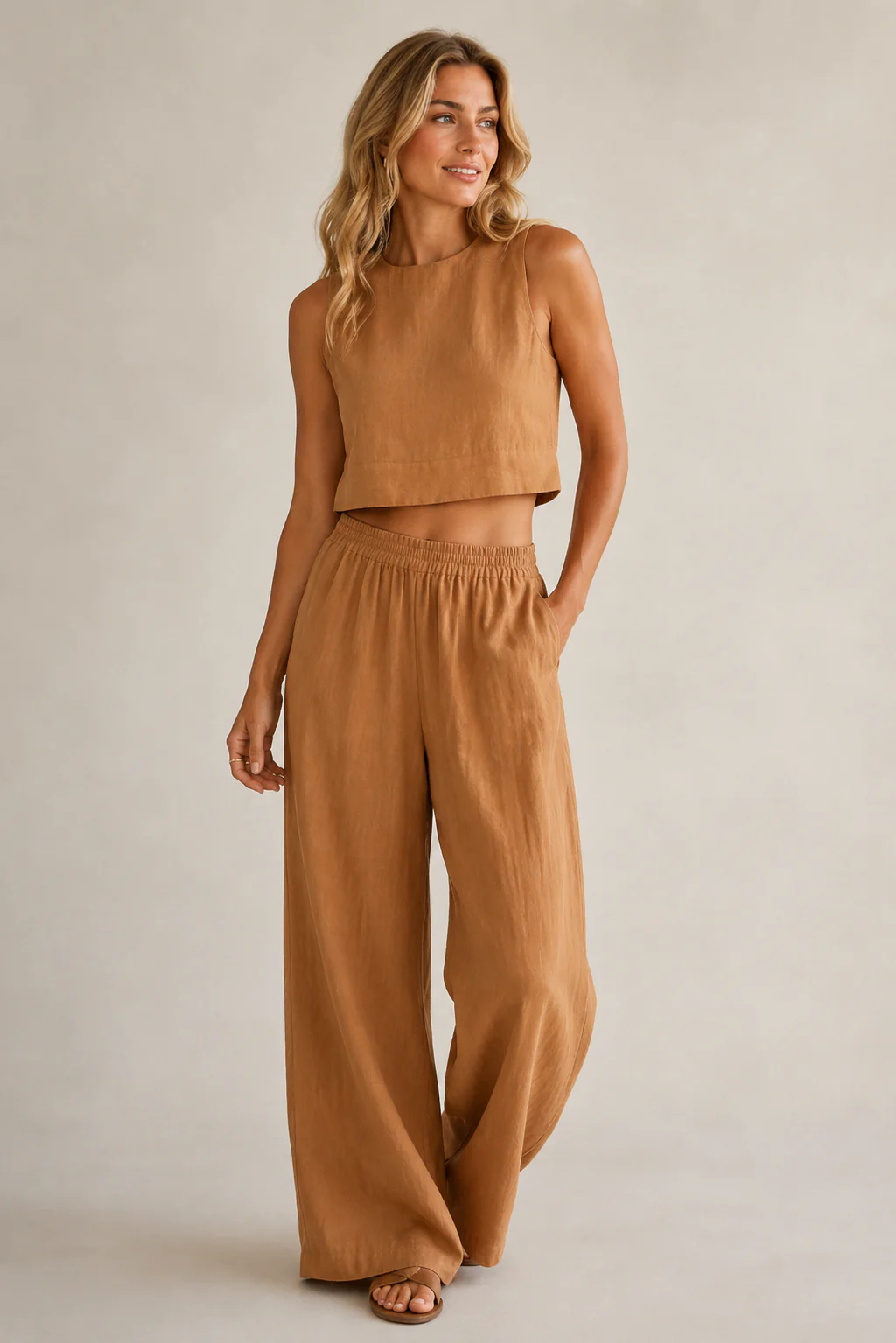 Ensemble femme d'ete en coton deux pieces - Leger et naturel - Image 3