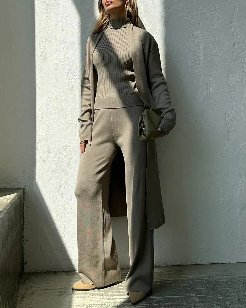 Ensemble Femme Décontracté Trois Pièces Élégant – Tenue Moderne Confortable - Image 3