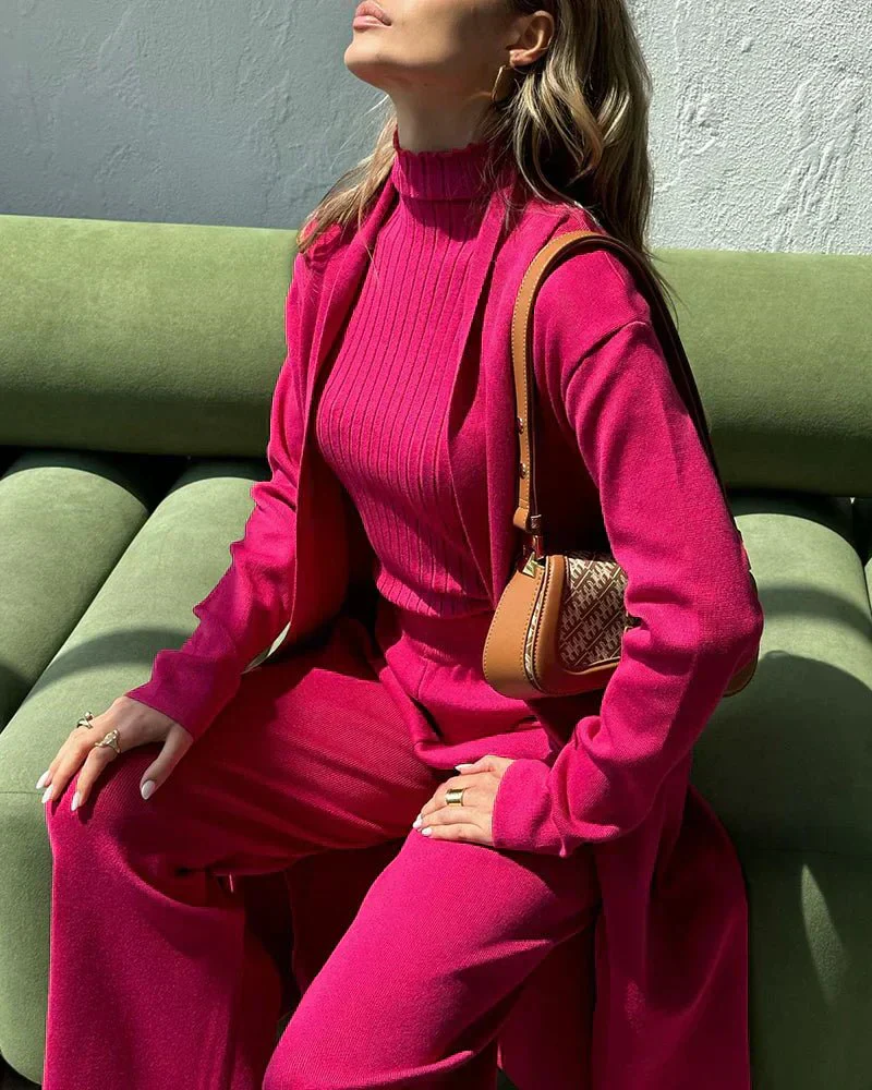 Ensemble Femme Décontracté Trois Pièces Élégant – Tenue Moderne Confortable - Image 5