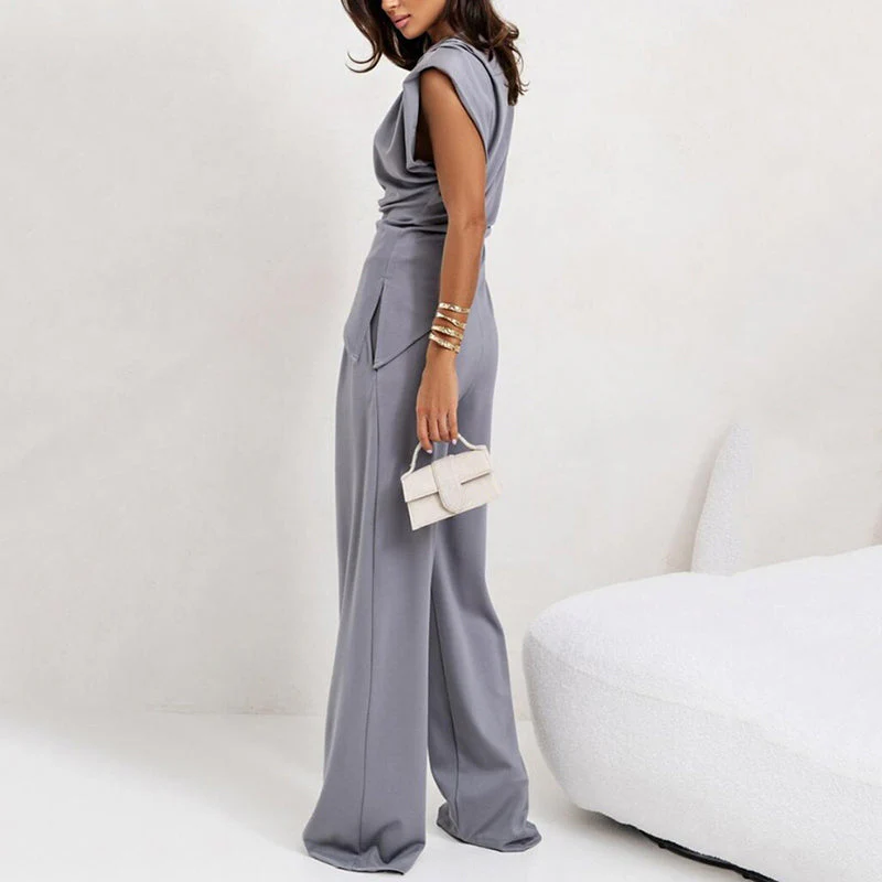 Ensemble femme sans manches avec pantalon palazzo - Elegant et fluide - Image 5