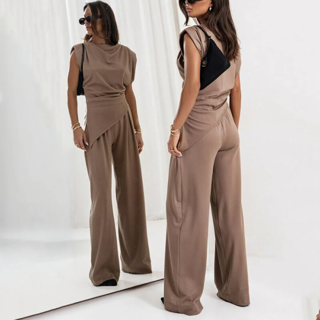 Ensemble femme sans manches avec pantalon palazzo - Elegant et fluide - Image 7