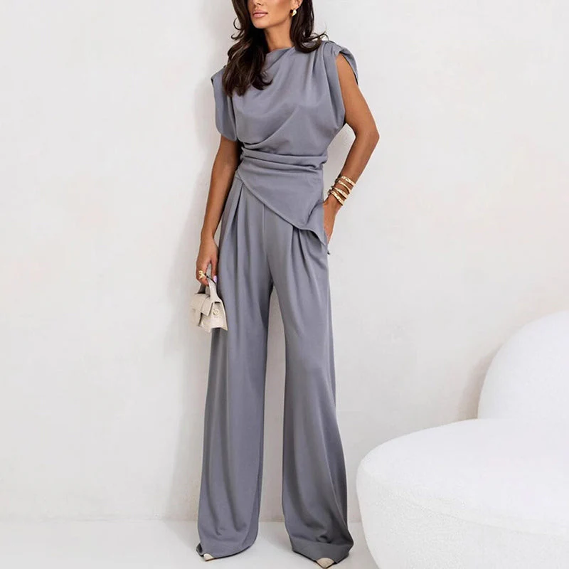 Ensemble femme sans manches avec pantalon palazzo - Elegant et fluide - Image 8
