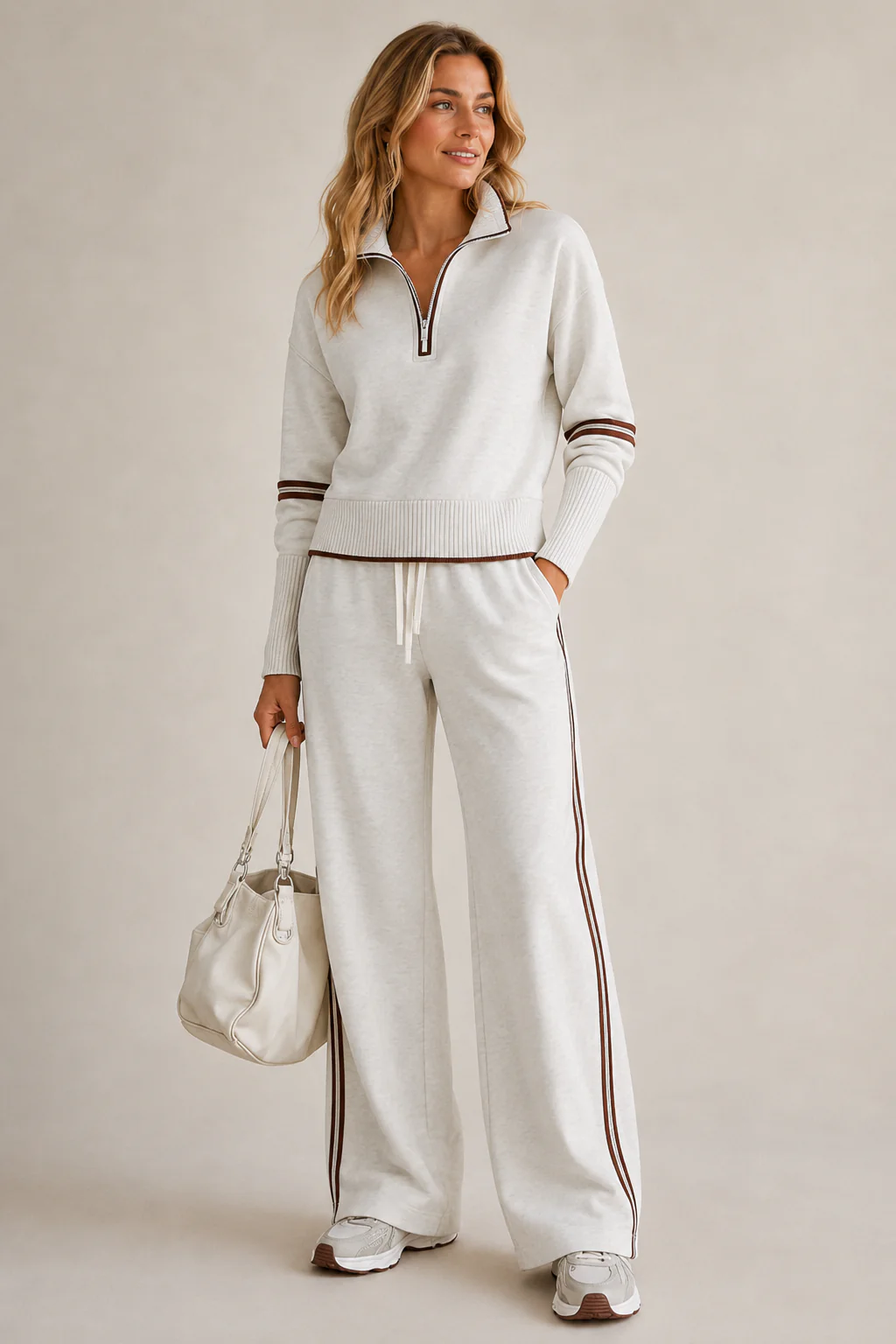 Ensemble femme sweat zippe et pantalon - Confortable et moderne