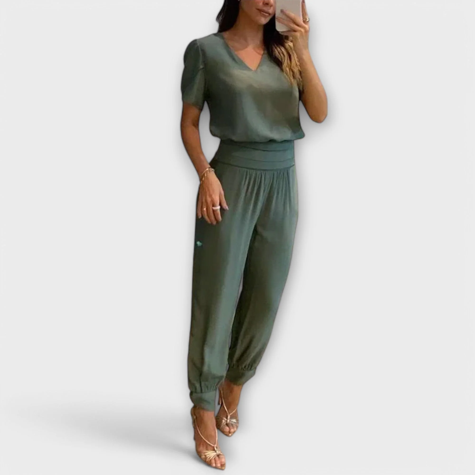 Ensemble femme top et pantalon large - Elegant et fluide - Image 3