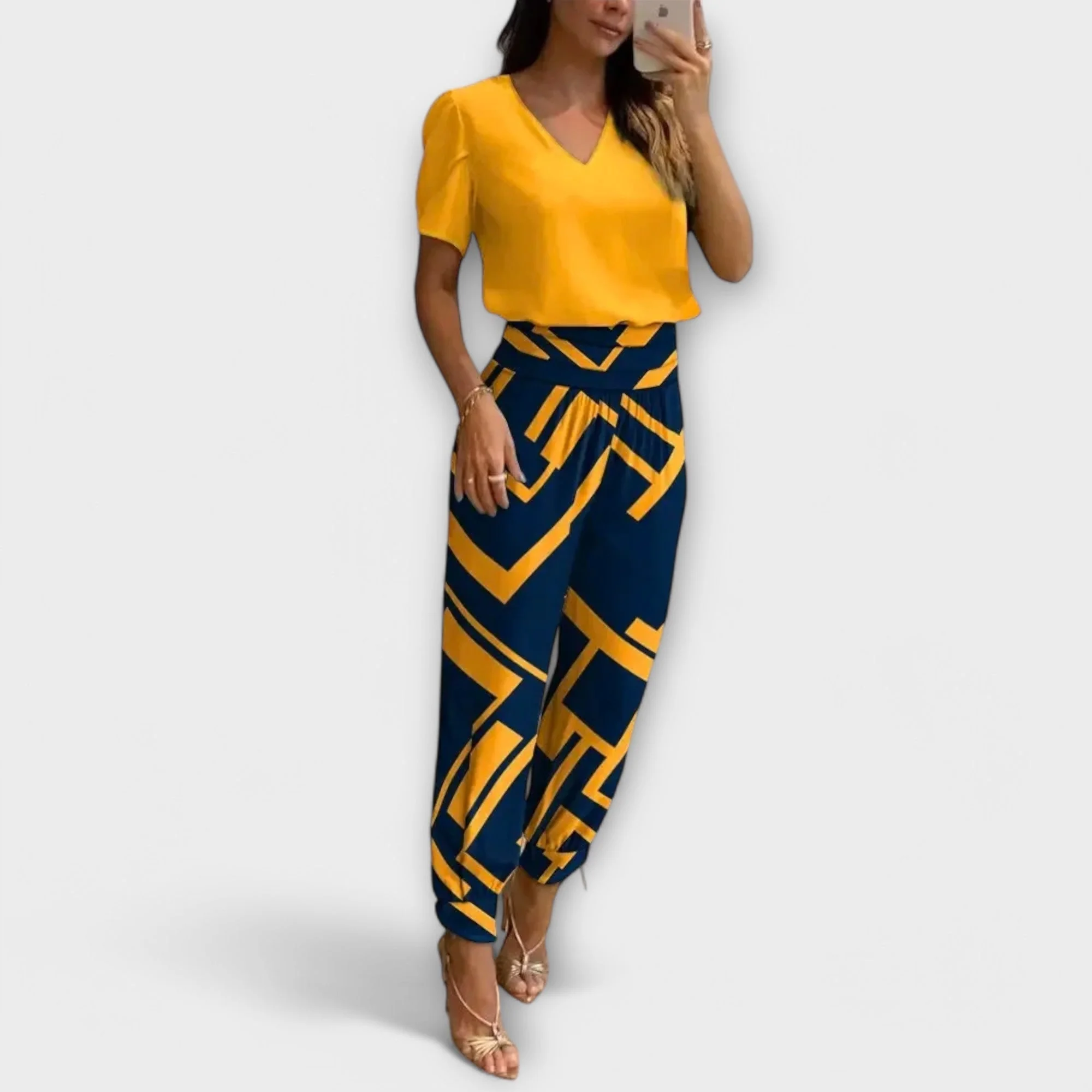 Ensemble femme top et pantalon large - Elegant et fluide - Image 4