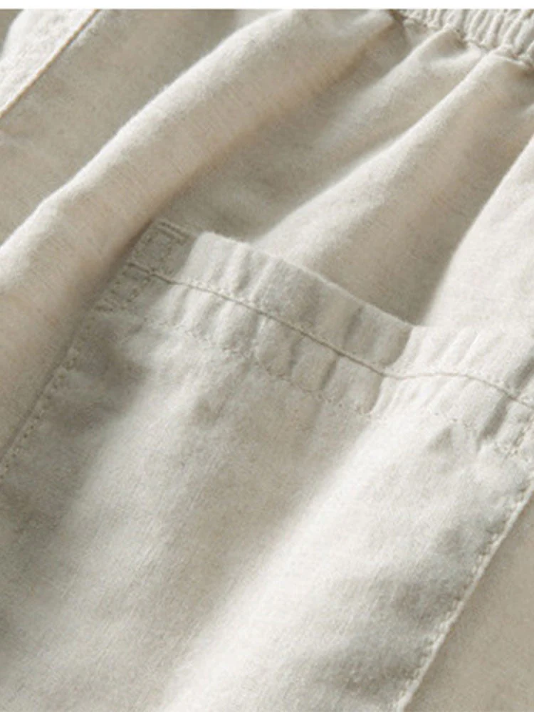 Ensemble Homme Été Coton Lin – Chemise Manches Courtes et Pantalon Décontracté - Image 9