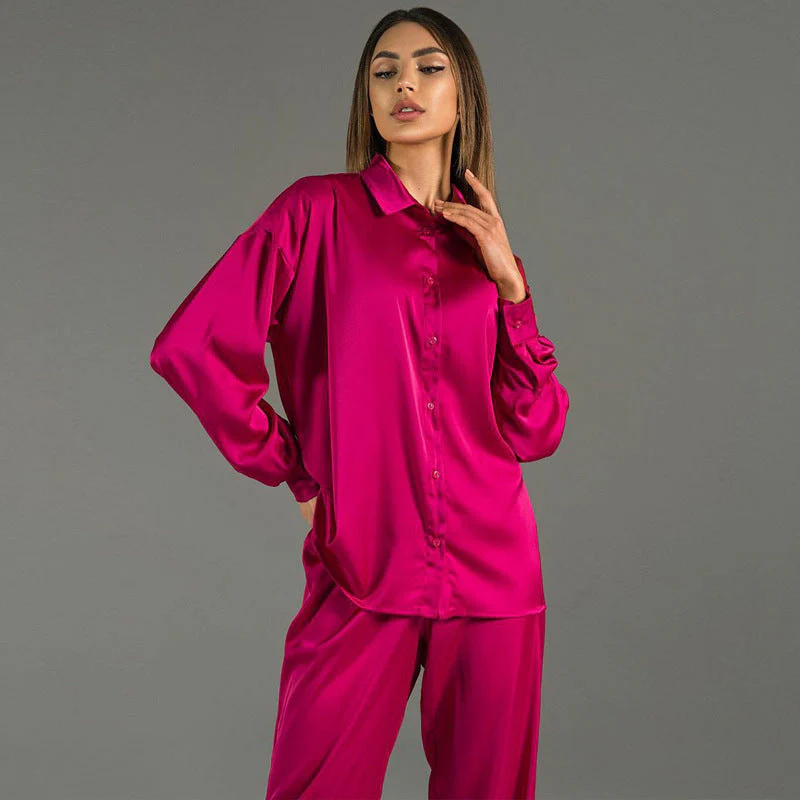 Ensemble Satin Femme – Haut avec Pantalon - Image 4
