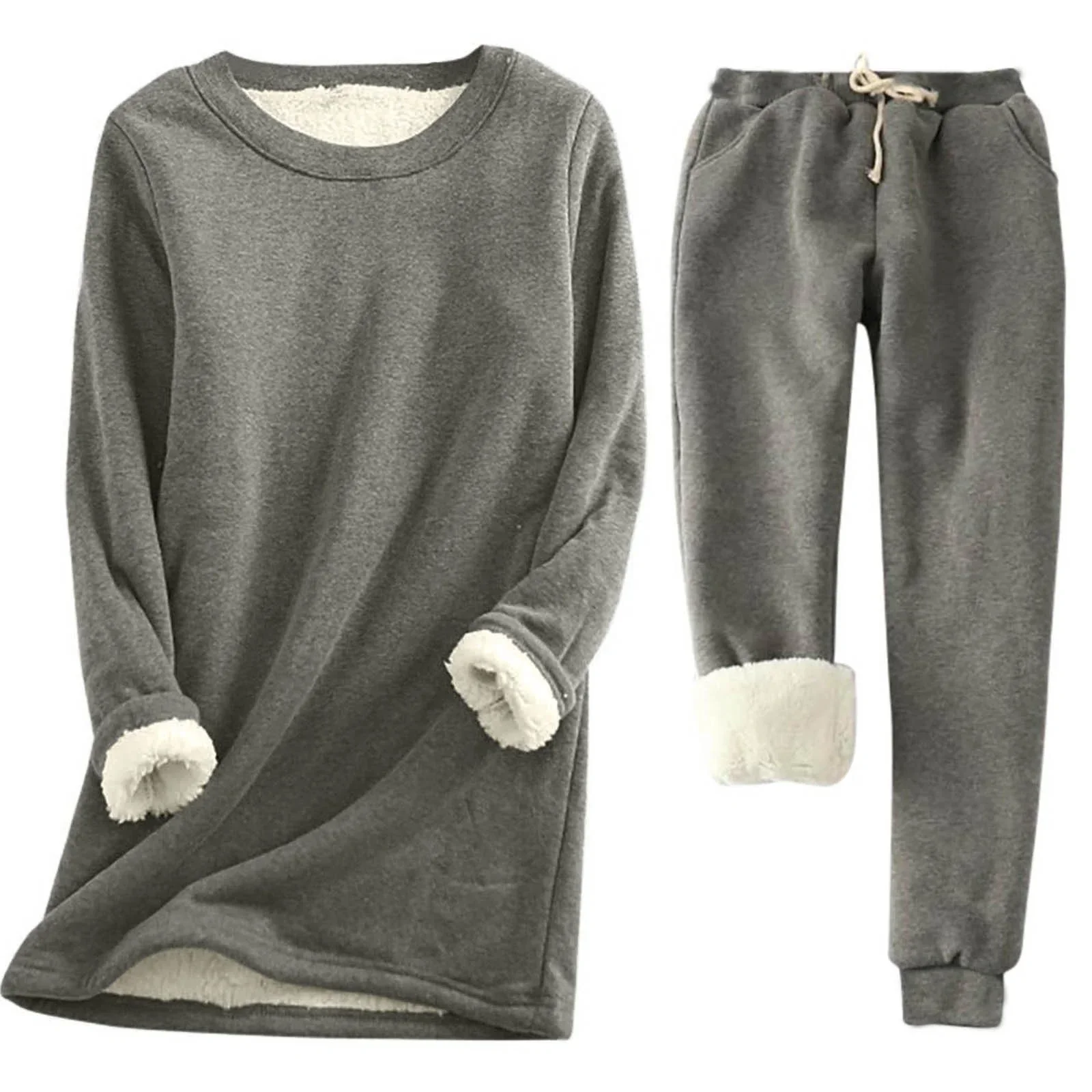 Ensemble thermique uni – Deux pièces chaudes pour femme