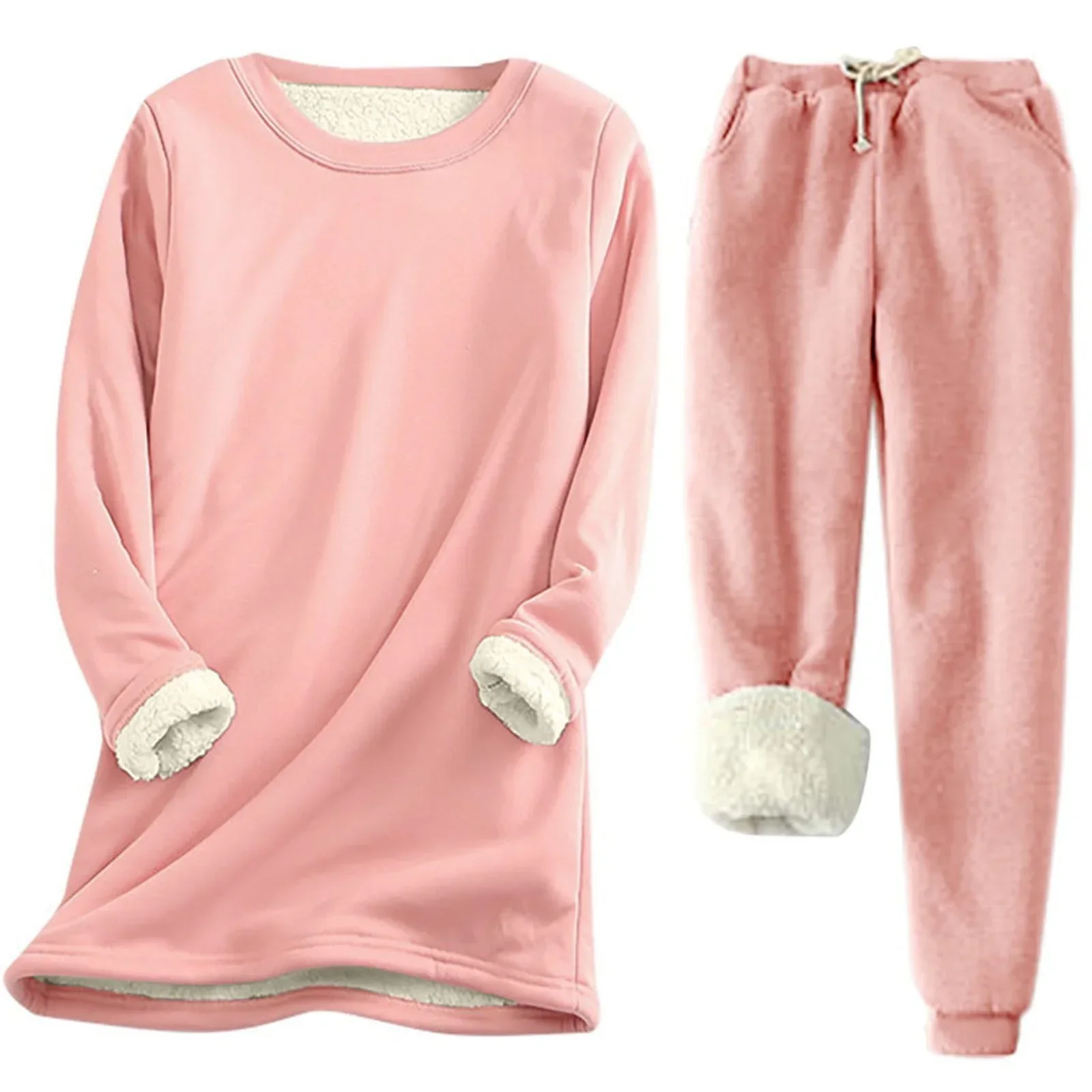 Ensemble thermique uni – Deux pièces chaudes pour femme - Image 5